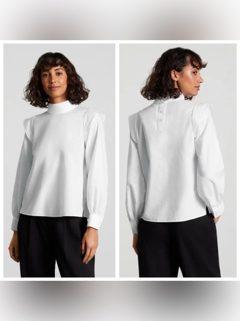 Everlane Wing Shoulder Mock Neck
Size 4 | Off White | 100 % Cotton